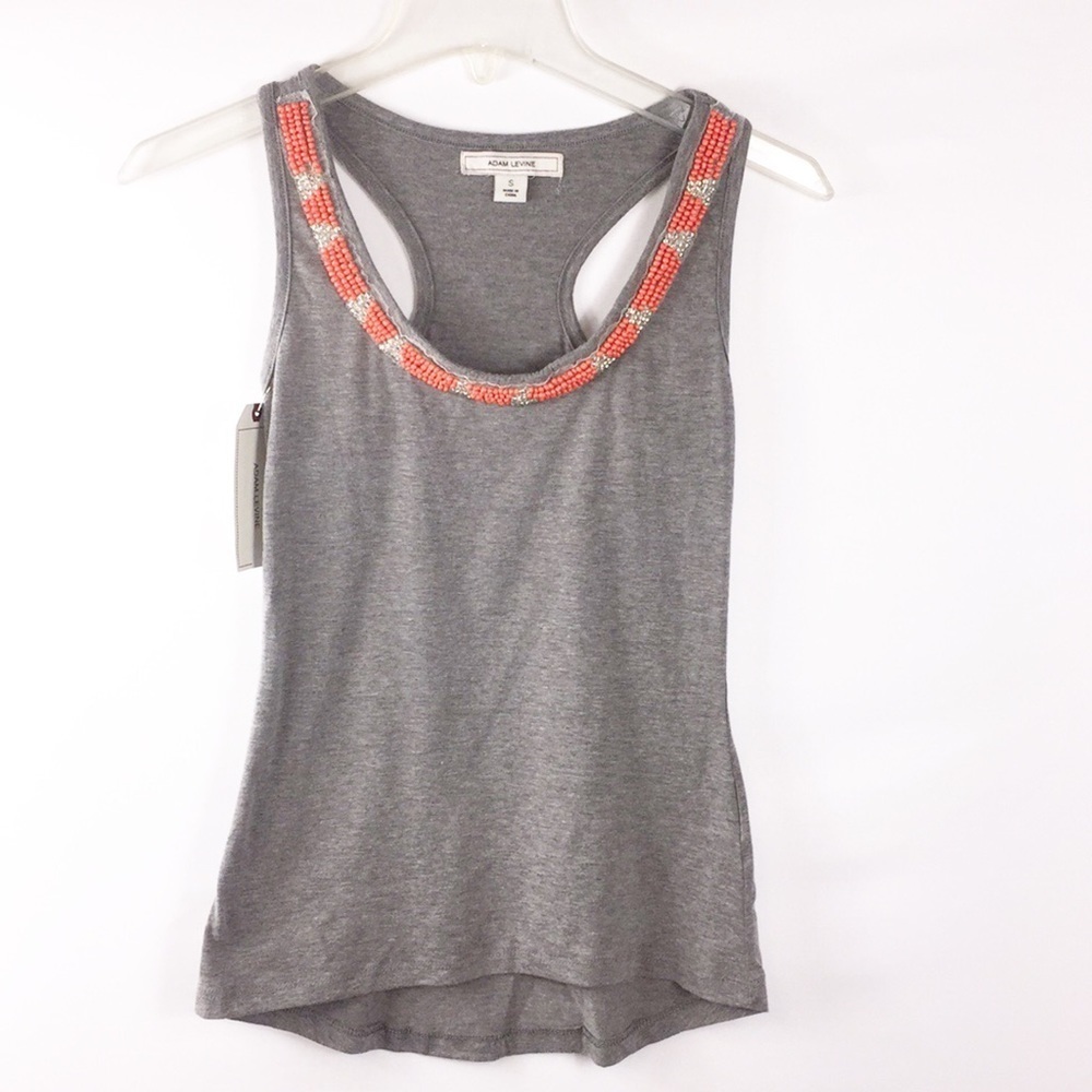 Adam Levine Women's Beaded Gray Tank Top Sz Small